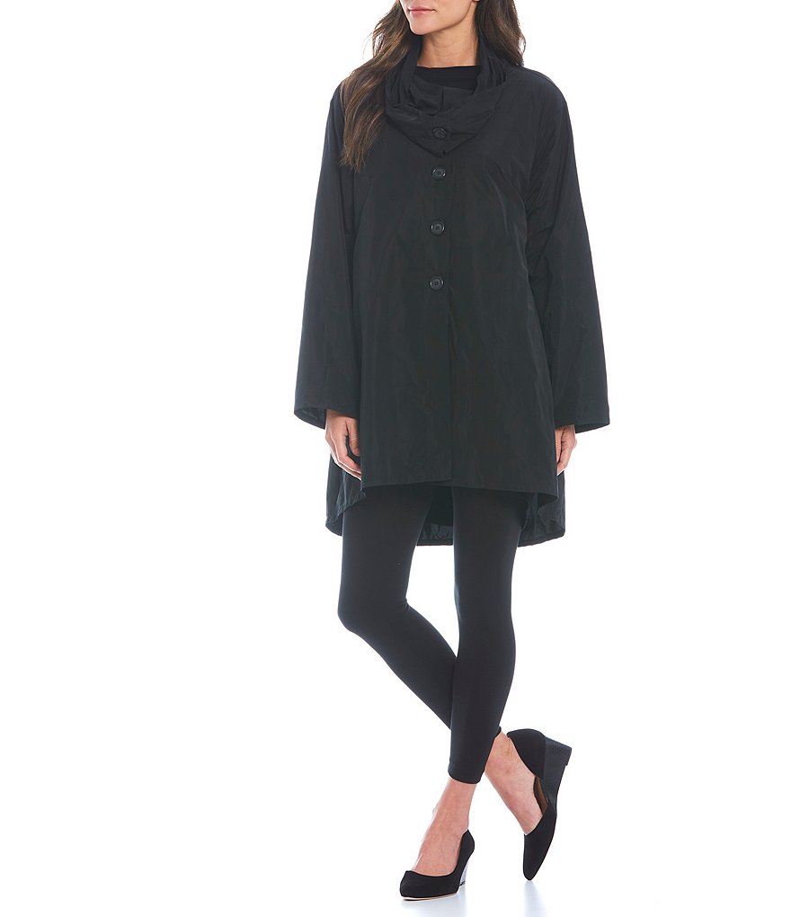 Bryn Walker Anouk Convertible Cowl Neck Button-Front Long Sleeve Jacket