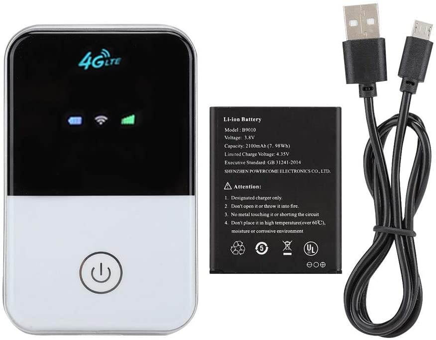 Annadue Mobile WiFi White 2100mAh Charging Battery Portable Router LED Display Screen for Multiple Terminal Devicesq Smart Phones/Tablets/Computers