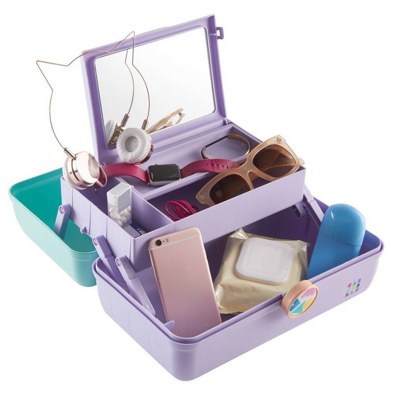 Retro Caboodles On the Go Girl Case Seafoam Lid and Lavender Base