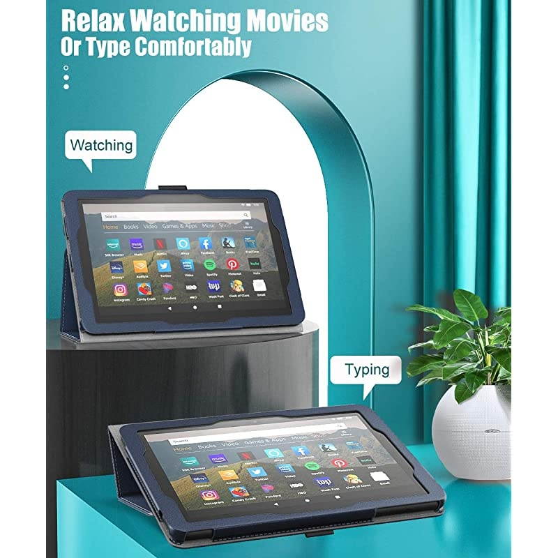 Case Compatible with AllNew Kindle Fire HD 8 Tablet and Fire HD 8 Plus Tablet 10th Generation 2020 ReleaseSlim Folding Stand Cover with Auto WakeSleep Indigo