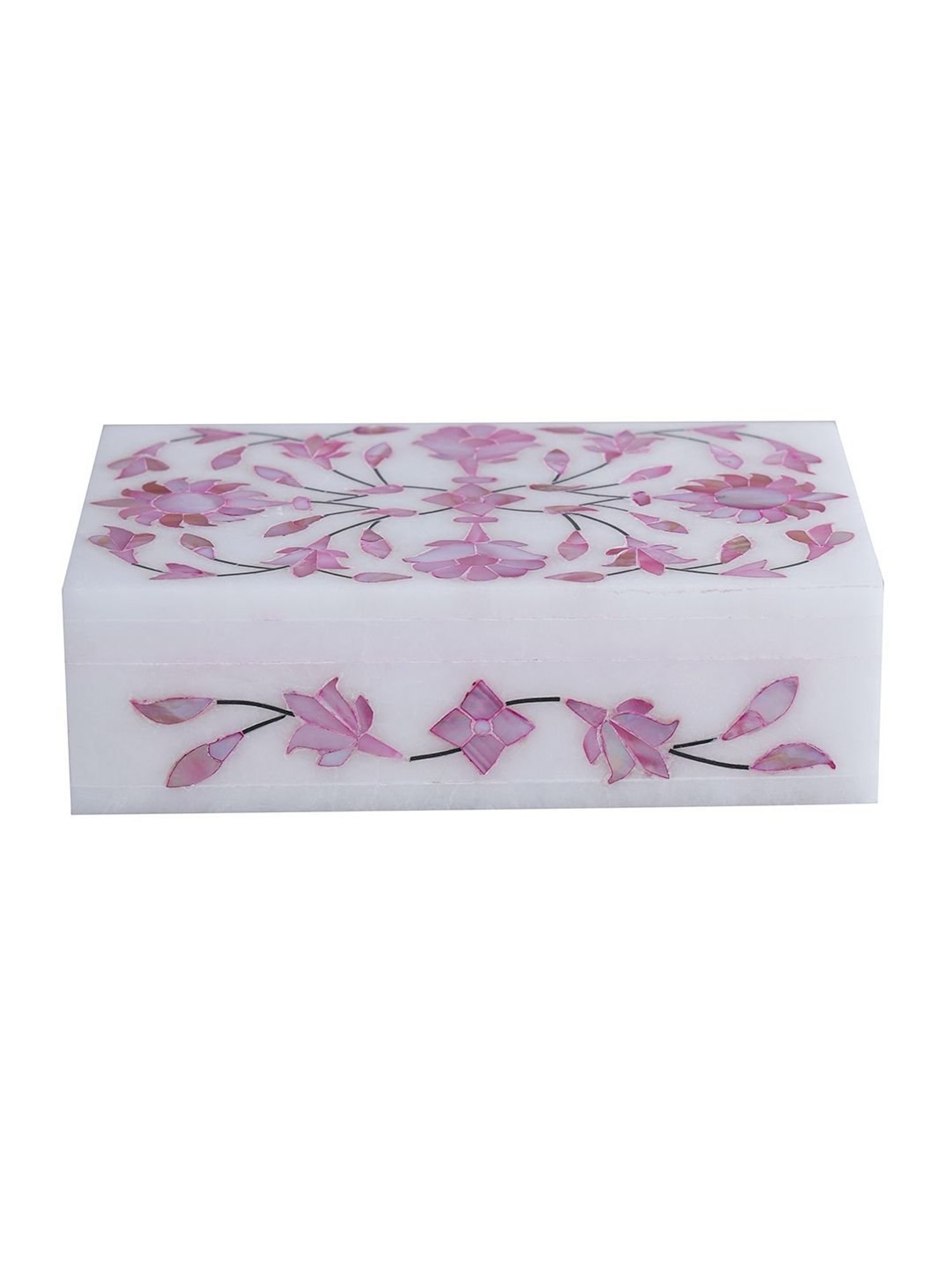 Aapno Rajasthan Pink & White Marble Jewellery Box