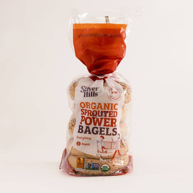 Silver Hills Bakery Organic Sprouted Power Bagels Everything - 14oz/5ct
