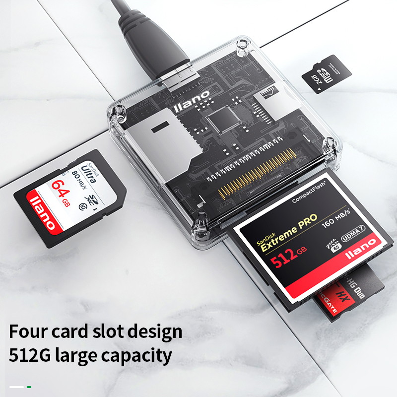 4-in-1 Multi USB 3.0 smart card reader flash multi-memory card reader for USB3.0/SD/TF/MS/CF card reading micor SD flash card