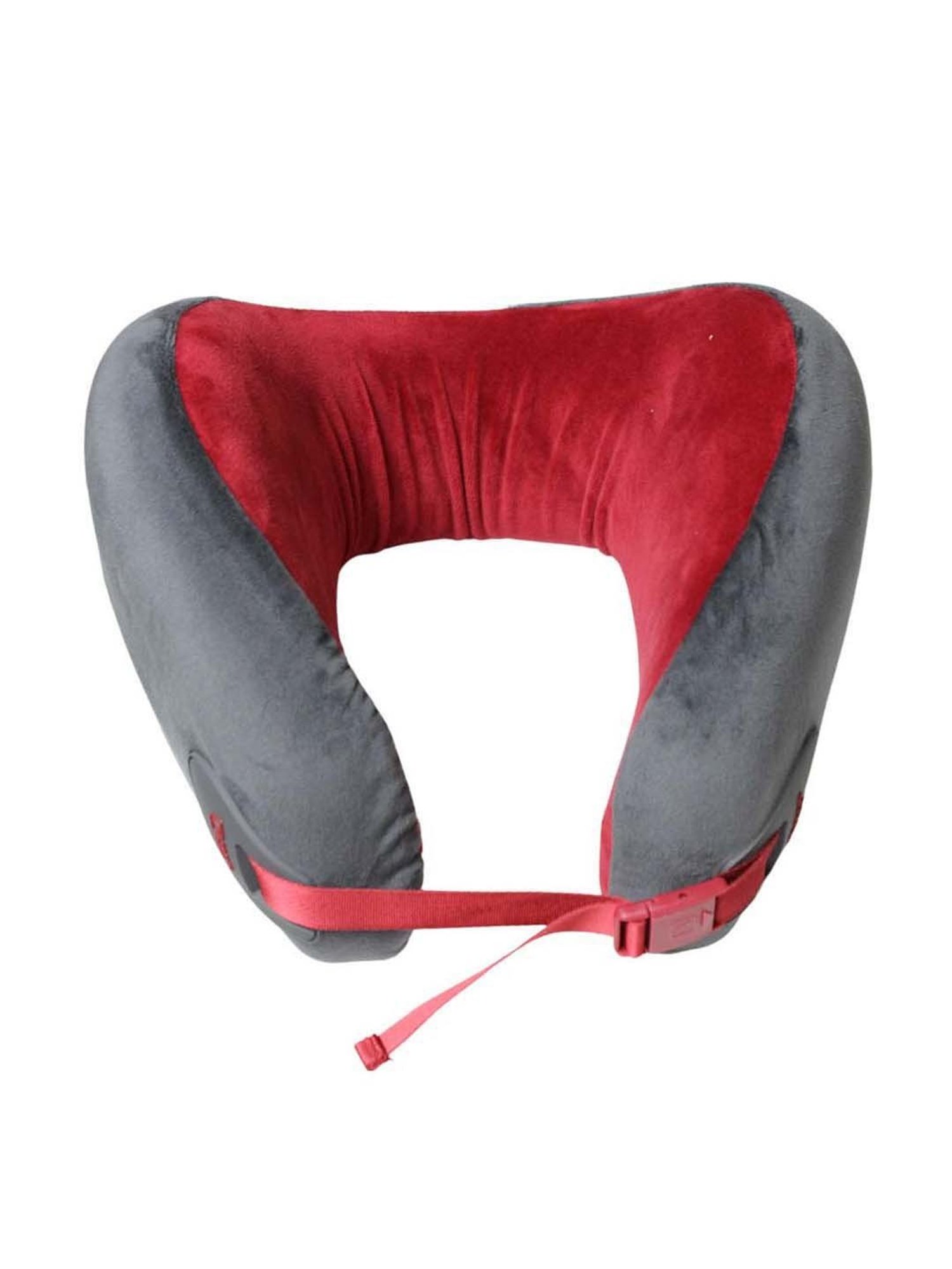 Travel Blue Grey & Red Memory Foam Neck Pillow