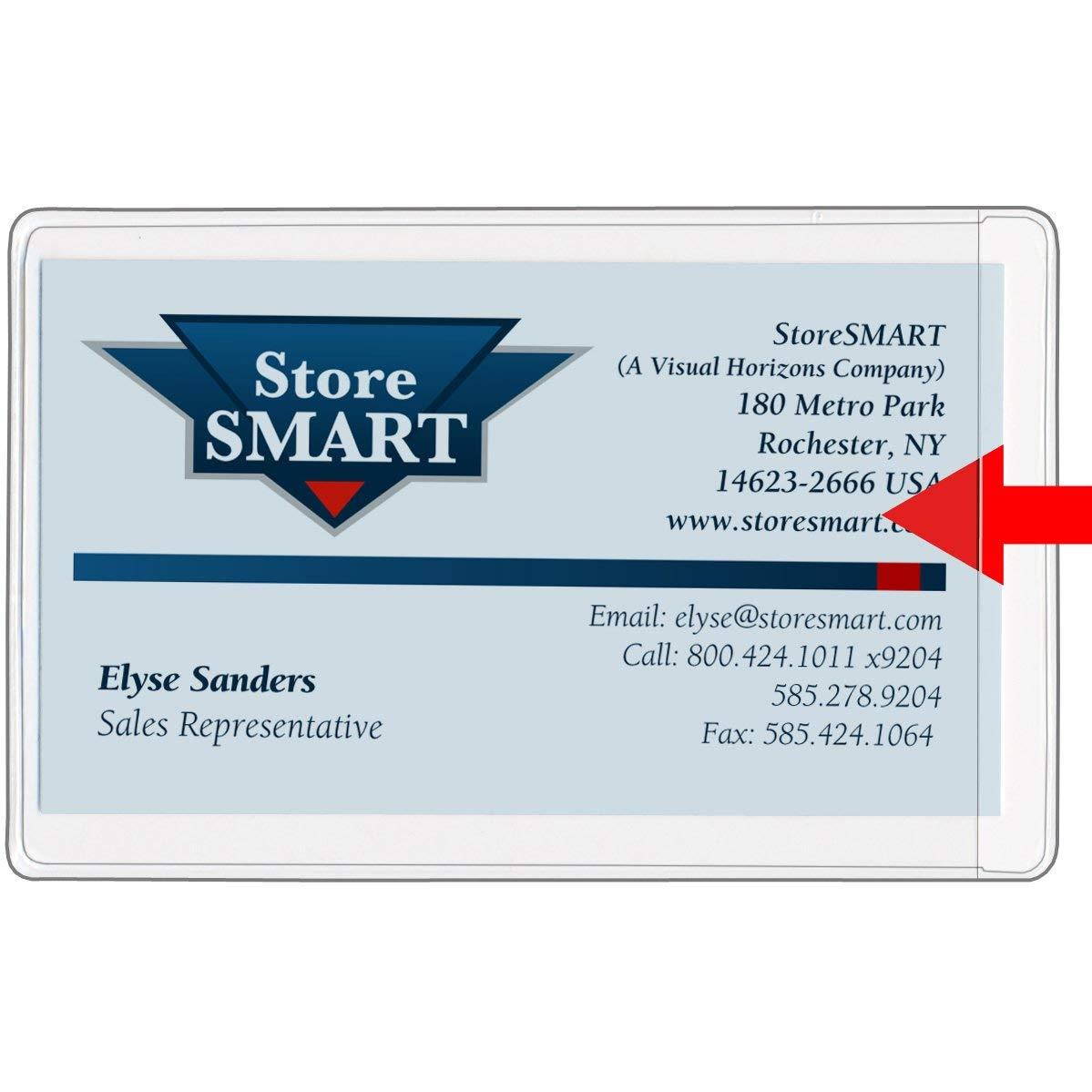 StoreSMART&reg; - Business Card Holders - Non-Adhesive - Vinyl Plastic - Open Short Side - 10 Pack - PE222S-10