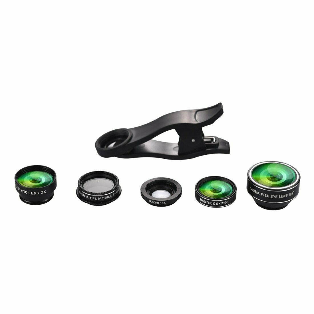 Universal Clip-On 3 IN 1 Fisheye Wide Angle Smartphones Macro Camera Lens