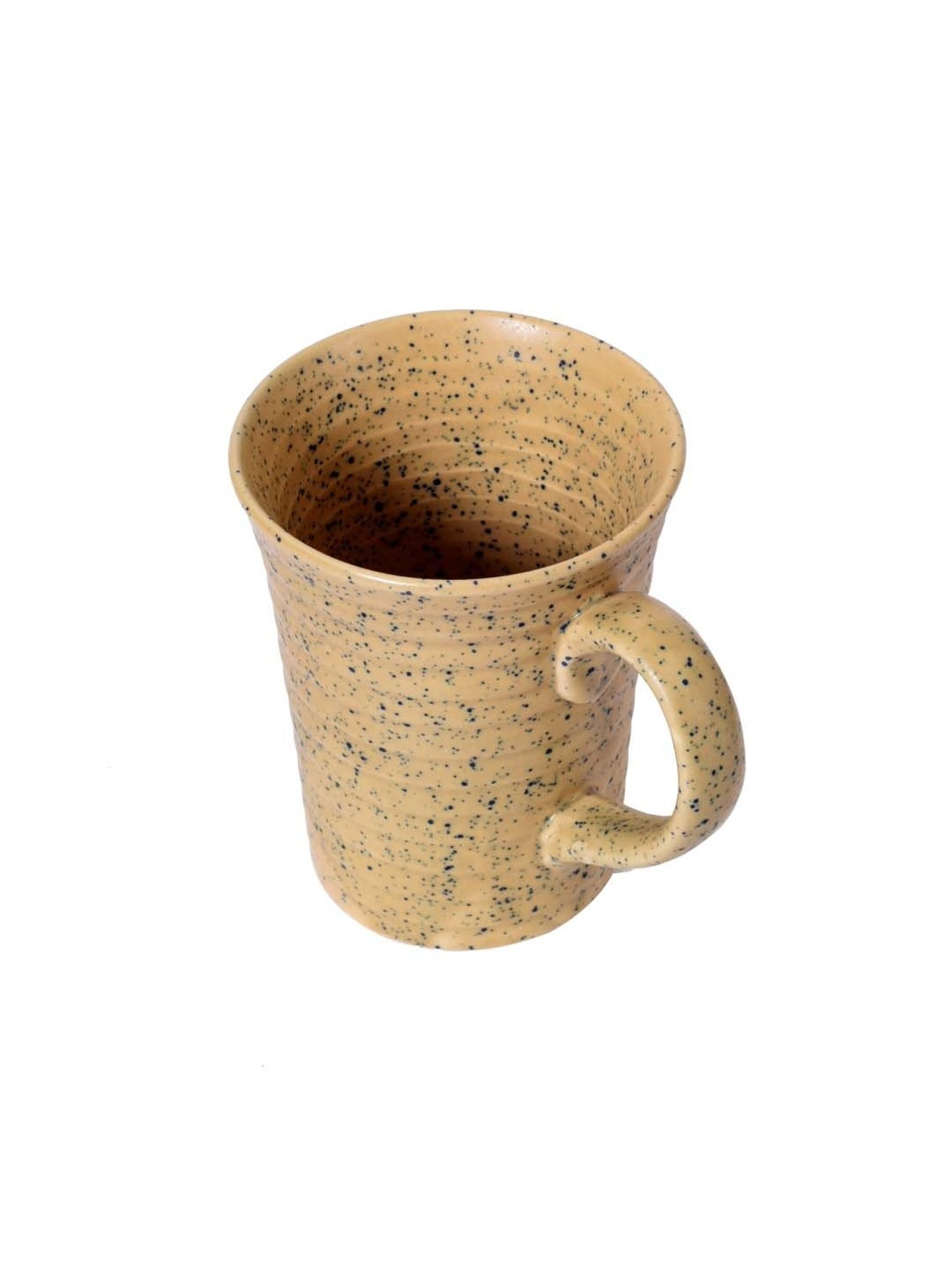Unravel India Beige Ceramic Hand Crafted Mug - Set of 6