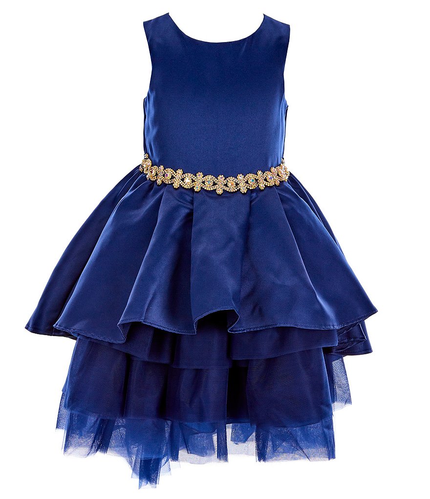 Laura Ashley Little Girls 2T-6X 3/4 Sleeve Rose & Butterfly Print Clip Dot Dress