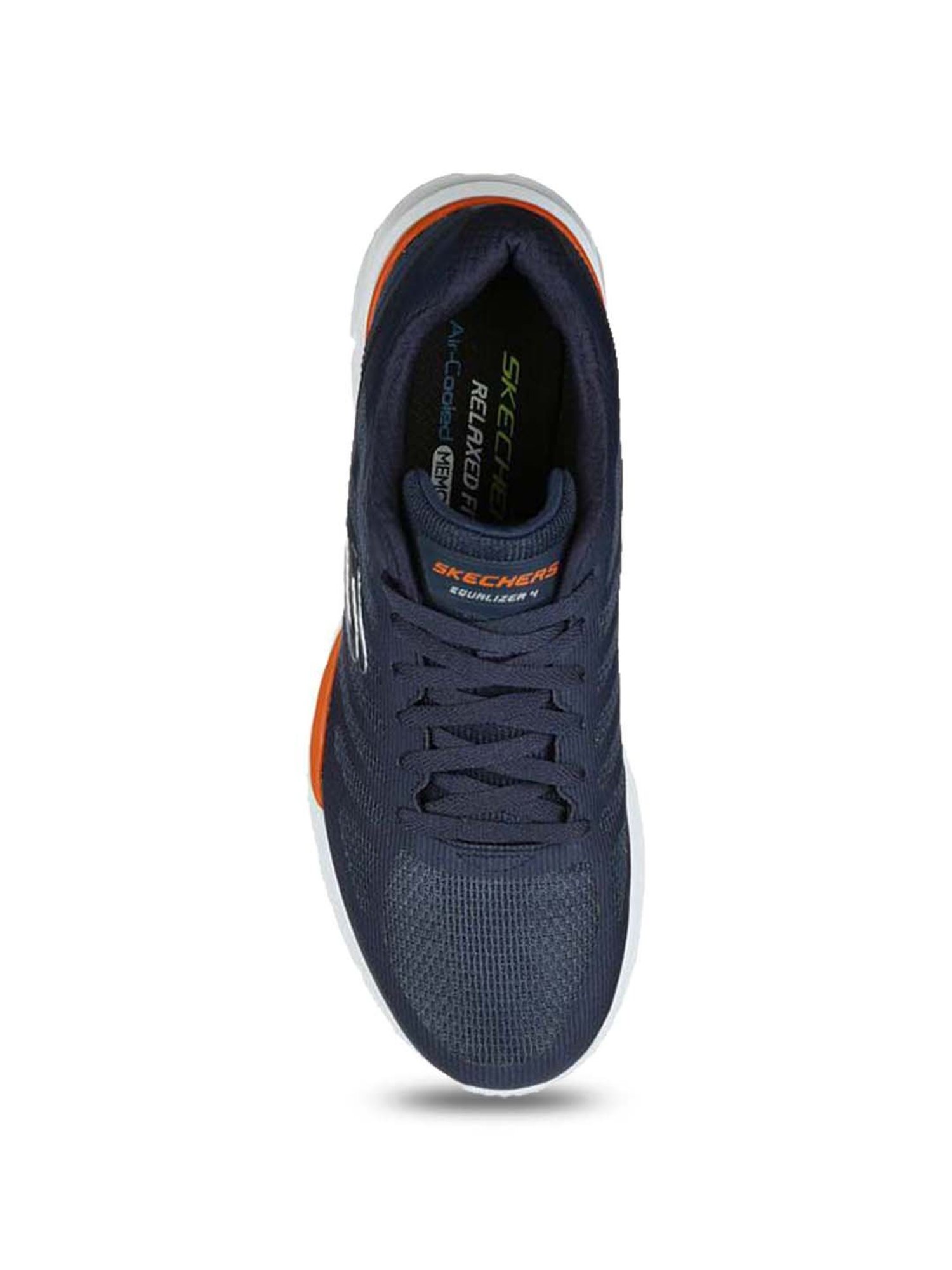 Skechers Men's EQUALIZER 4.0 - PHAIRME Navy Orange Casual Lace Up Shoe
