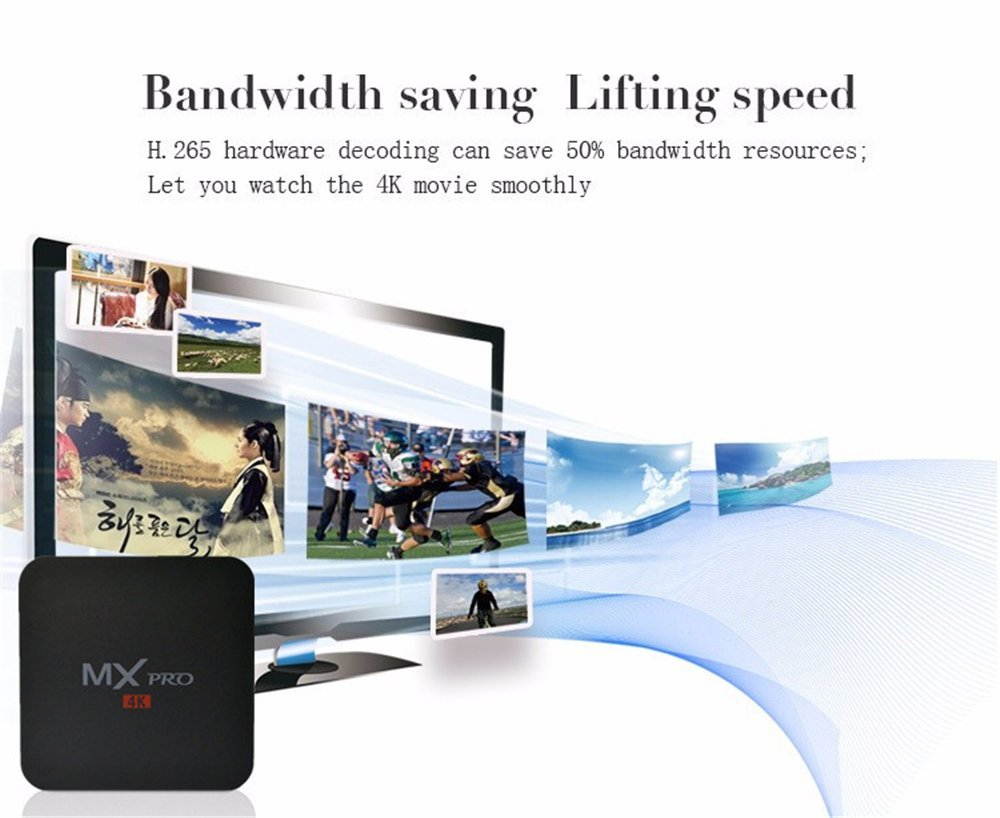 Kekilo MX Pro Amlogic S905W Android 7.1 TV Box 4K Quad Core 1GB 8GB WiFi HDMI Google Smart TV Box