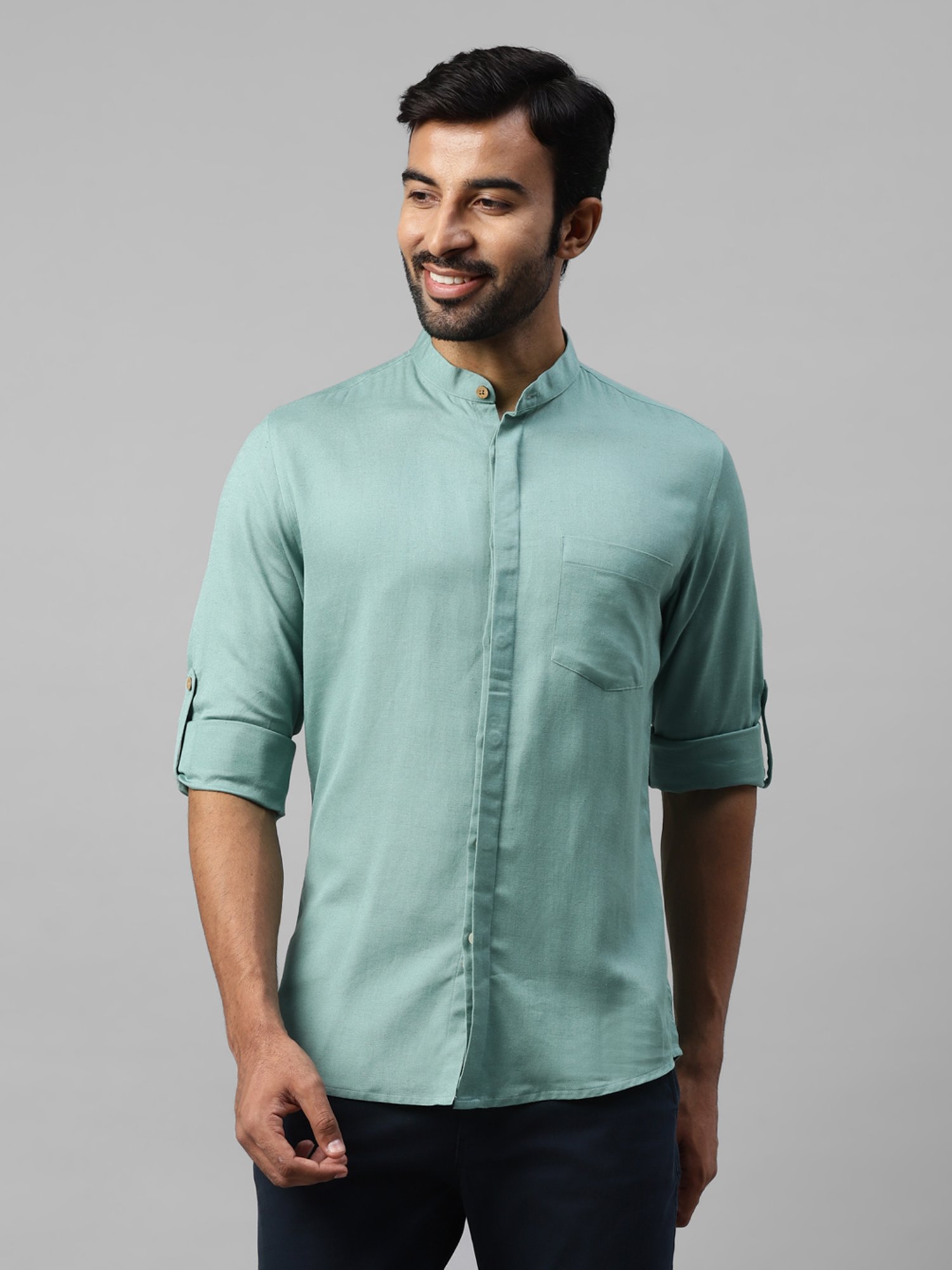 Don Vino Sea Green Slim Fit Shirt