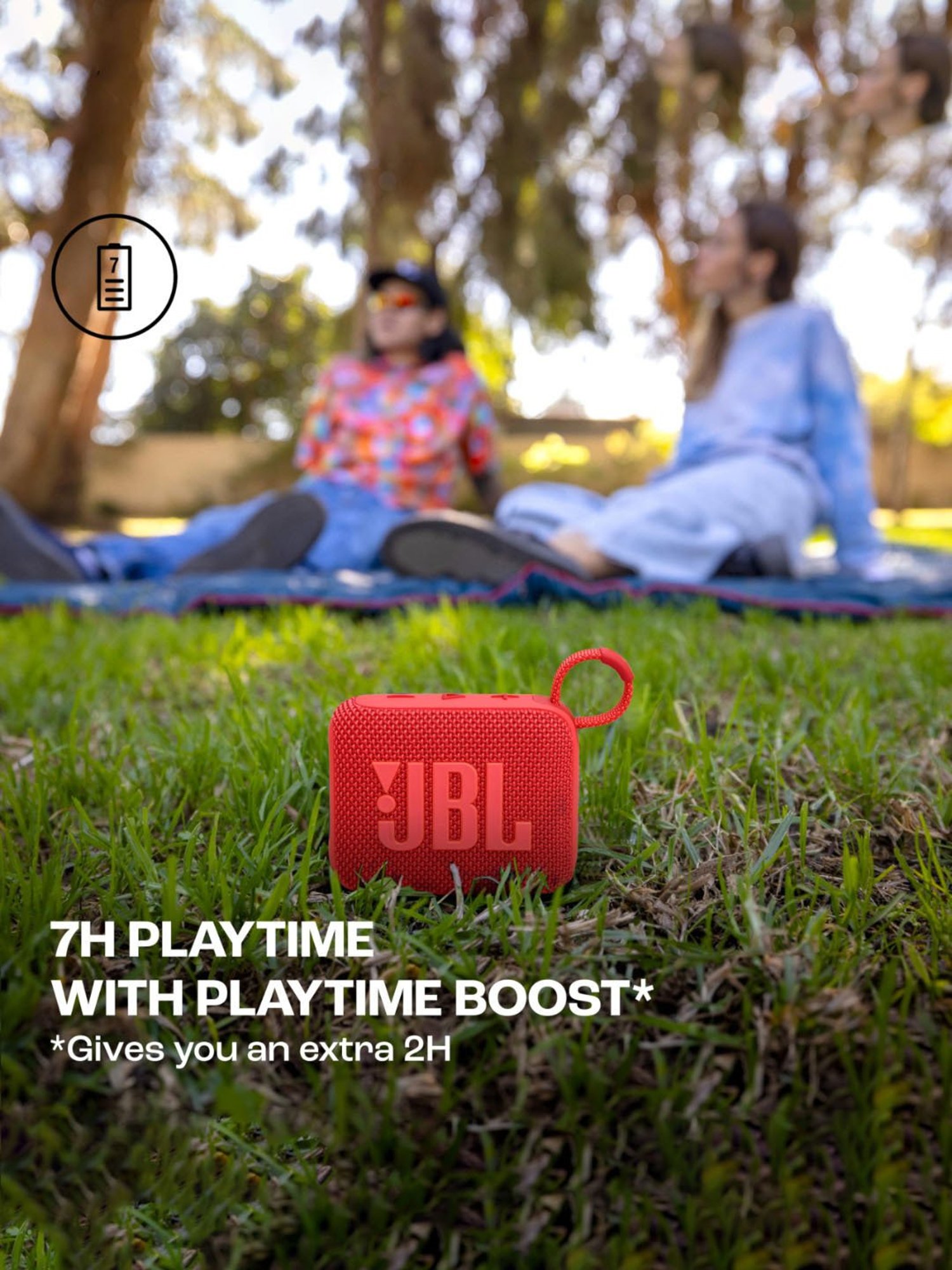 JBL Go 4, Wireless Ultra Portable Bluetooth Speaker with Pro Sound, Water & Dust Proof (Red)