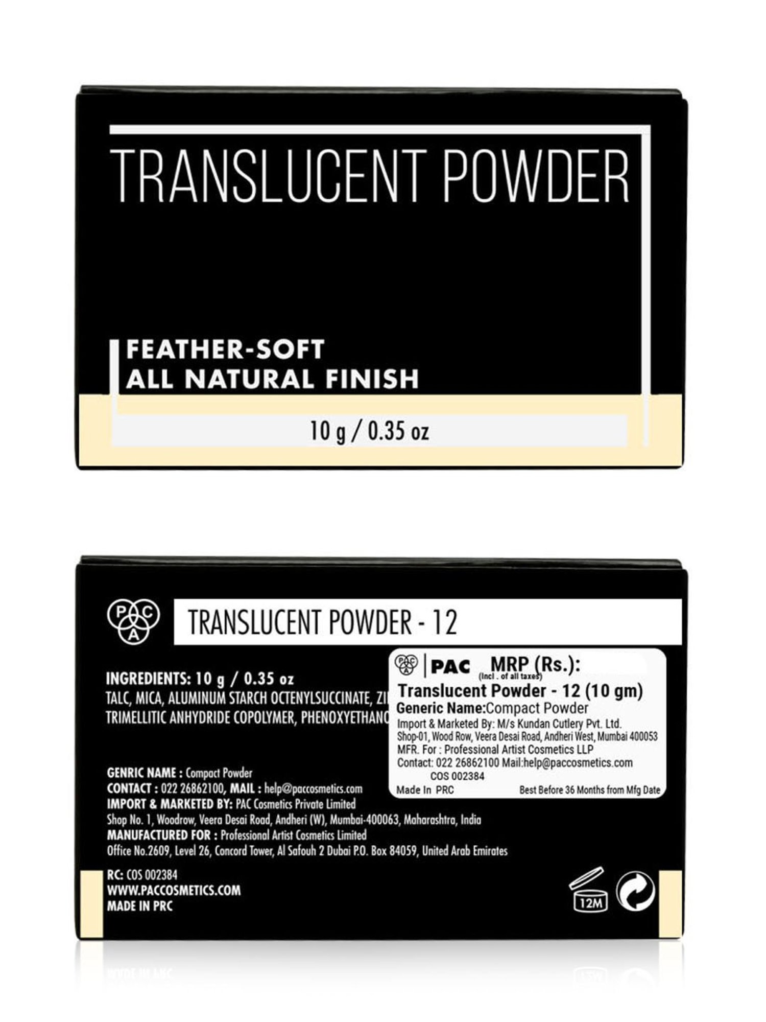 PAC Translucent Powder 12 - 10 gm
