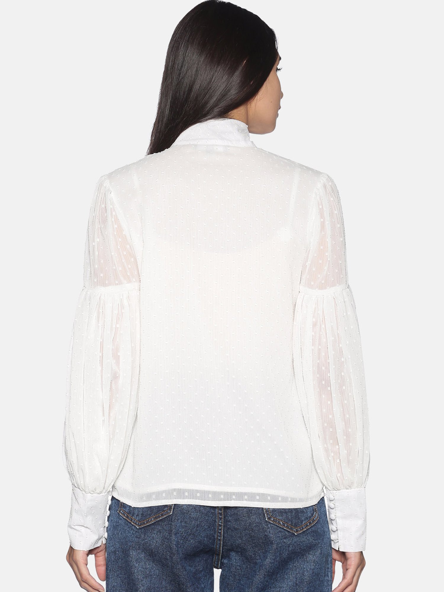 ISU White Self Print Shirt