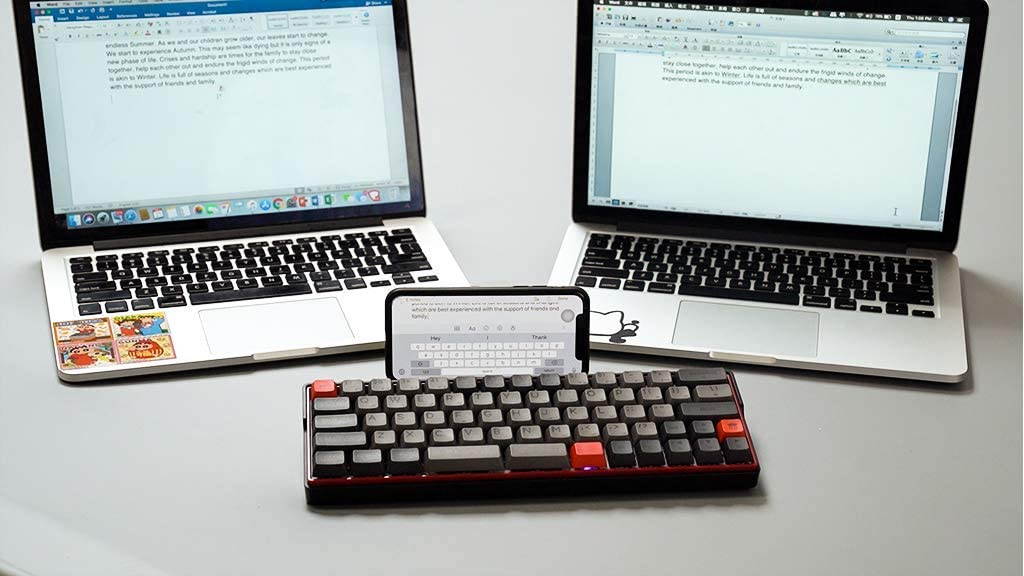 KEMOVE 64-66 Dolch Bluetooth 5.1 Hot-swappable Convertible 60% RGB Mechanical Gaming Keyboard - Wireless/Wired Mode, 100% PBT Keycaps, Full Keys Programmable for Win/Mac (Gateron Optical Blue Switch)