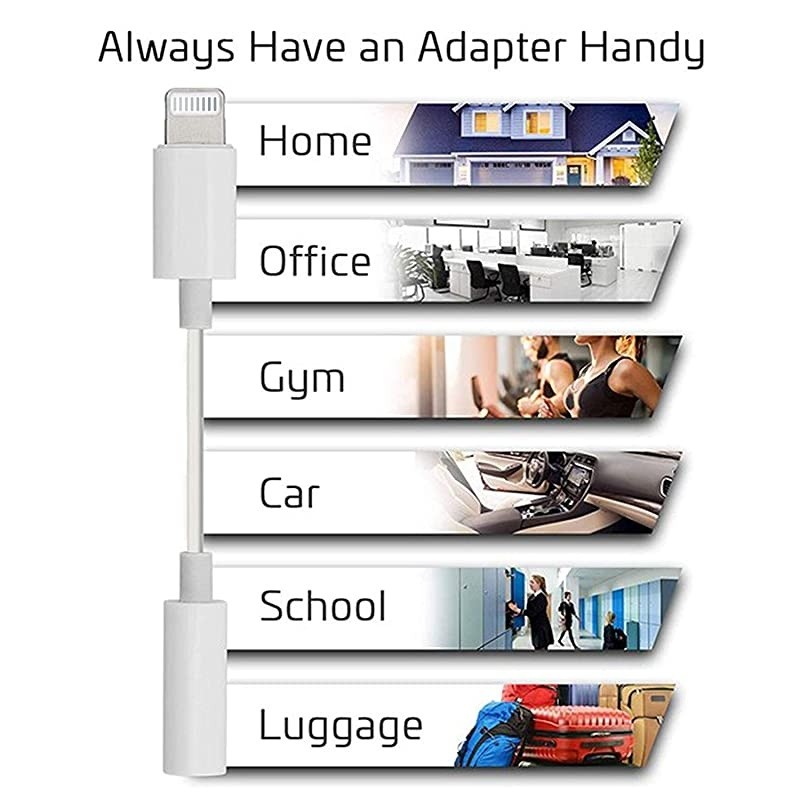 Lightning to 3.5 mm Headphone Jack Adapter Connector Aux Audio Earphones/Headphone Dongle Stereo Cable for iPhone 7/7 Plus/8/8 Plus/X 10/XS/Xs Max/XR Support iOS 13[MFi Certified]