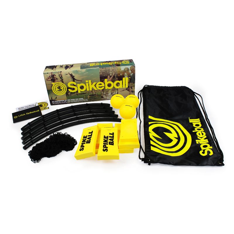 Spikeball Roundnet Combo Meal Set with 3 balls and Backpack - Yellow/Black