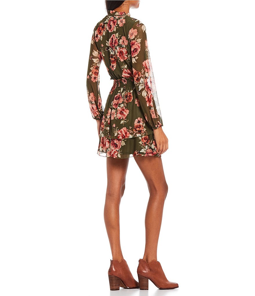 Allison & Kelly Powermesh Double Hem Floral Dress
