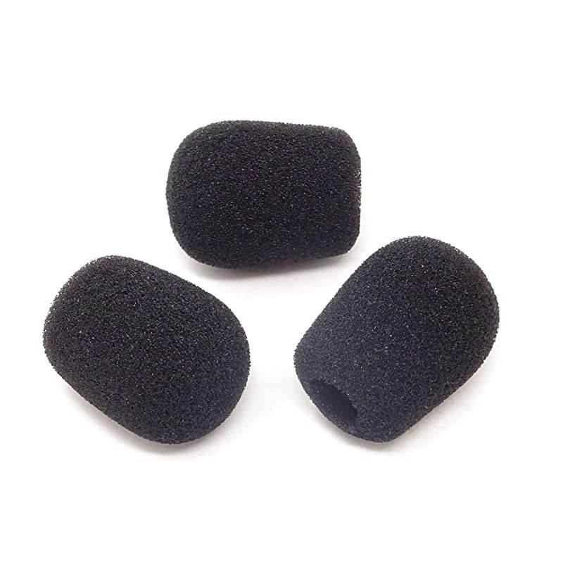 20PCS 30x20mm Black Mini Lapel Headset Microphone Windscreen Foam Cover