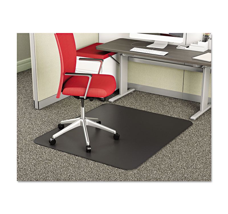 3'x4' Rectangle Solid Office Chair Mat Black - Deflecto