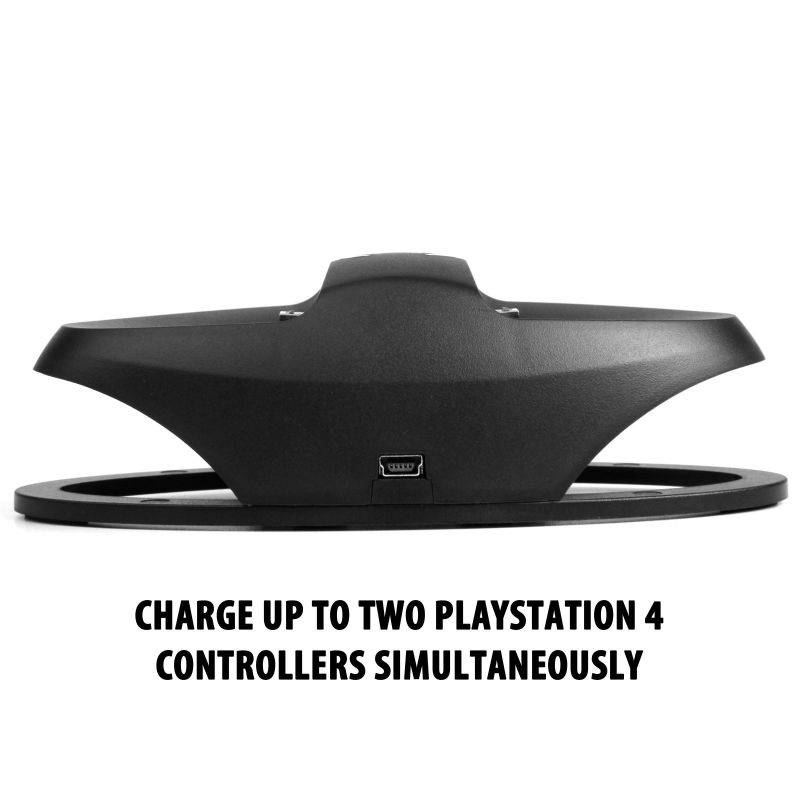Dualshock 4 Charging Station Dock for PS4 / Playstation 4 Controller - 2 USB Port Charging Stations LED indicator - Midnight Black Gloss Finish