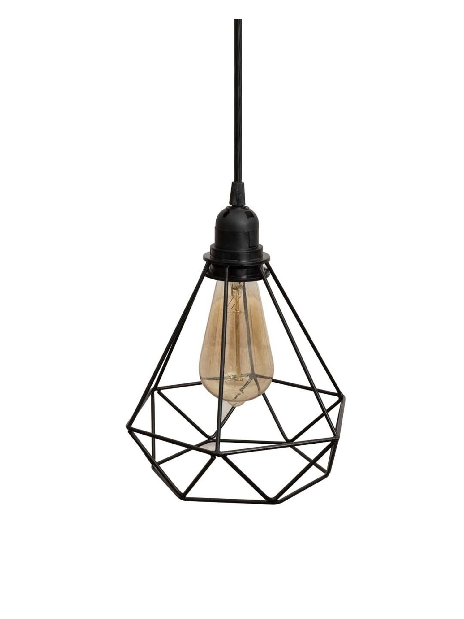 Homesake Fixture Farmhouse Black Metal Cage Lampshade Hanging Pendant Light (Bulb not included)