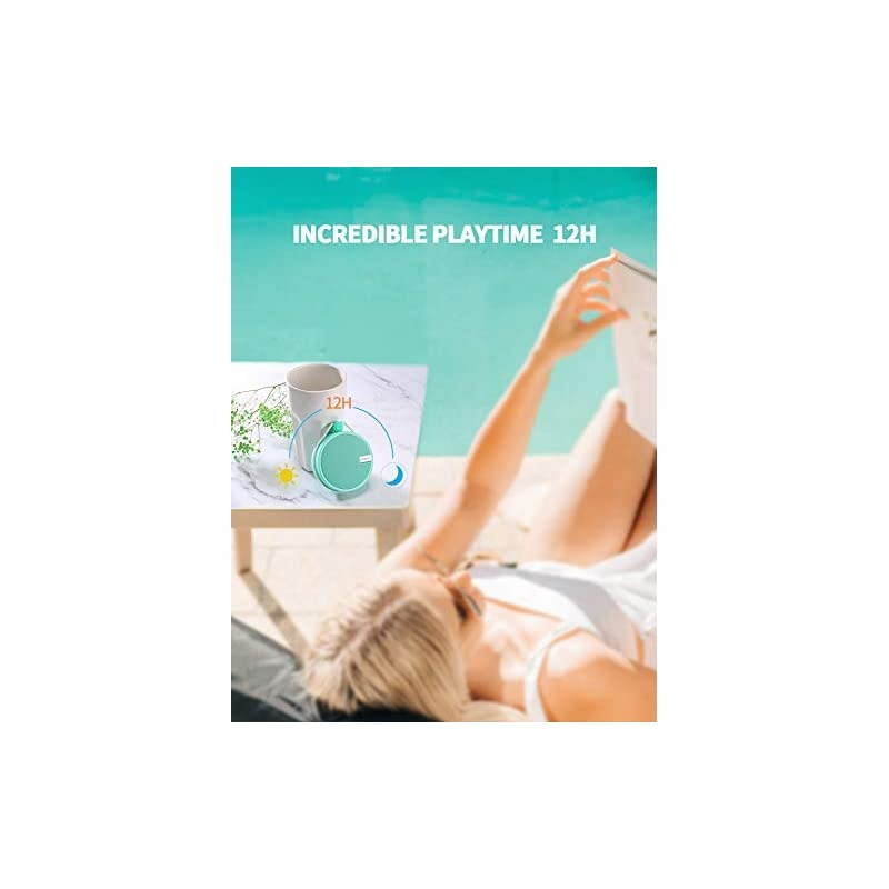 IPX7 Waterproof Shower Bluetooth Speaker Portable Wireless Outdoor Speaker with HD Sound Support TF Card Suction Cup for Home Pool Beach Boating Hiking 12H Playtime Mint