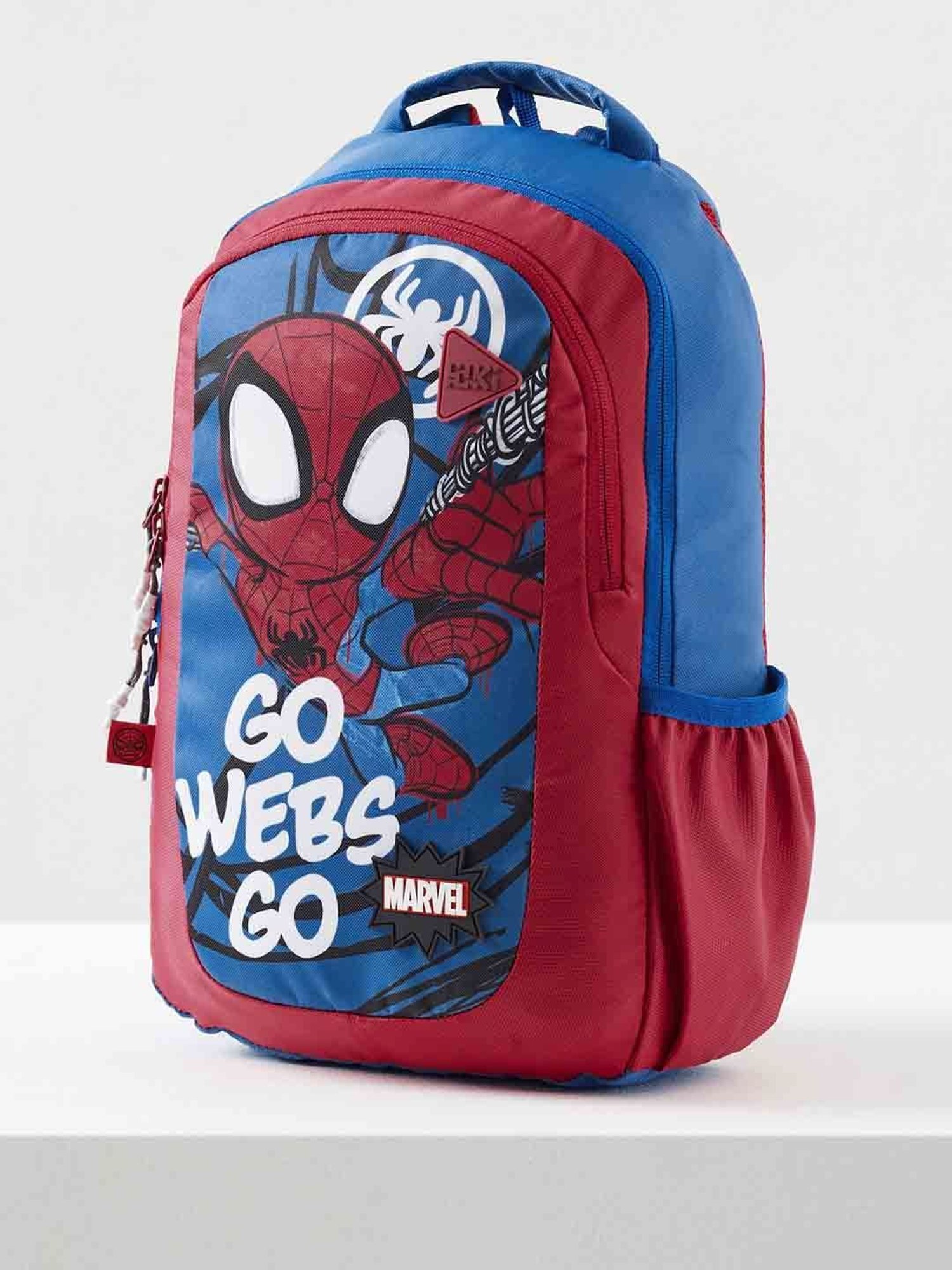 Wiki Back to School Champ 2 Red & Blue Polyester Printed Backpack - 16 Ltrs