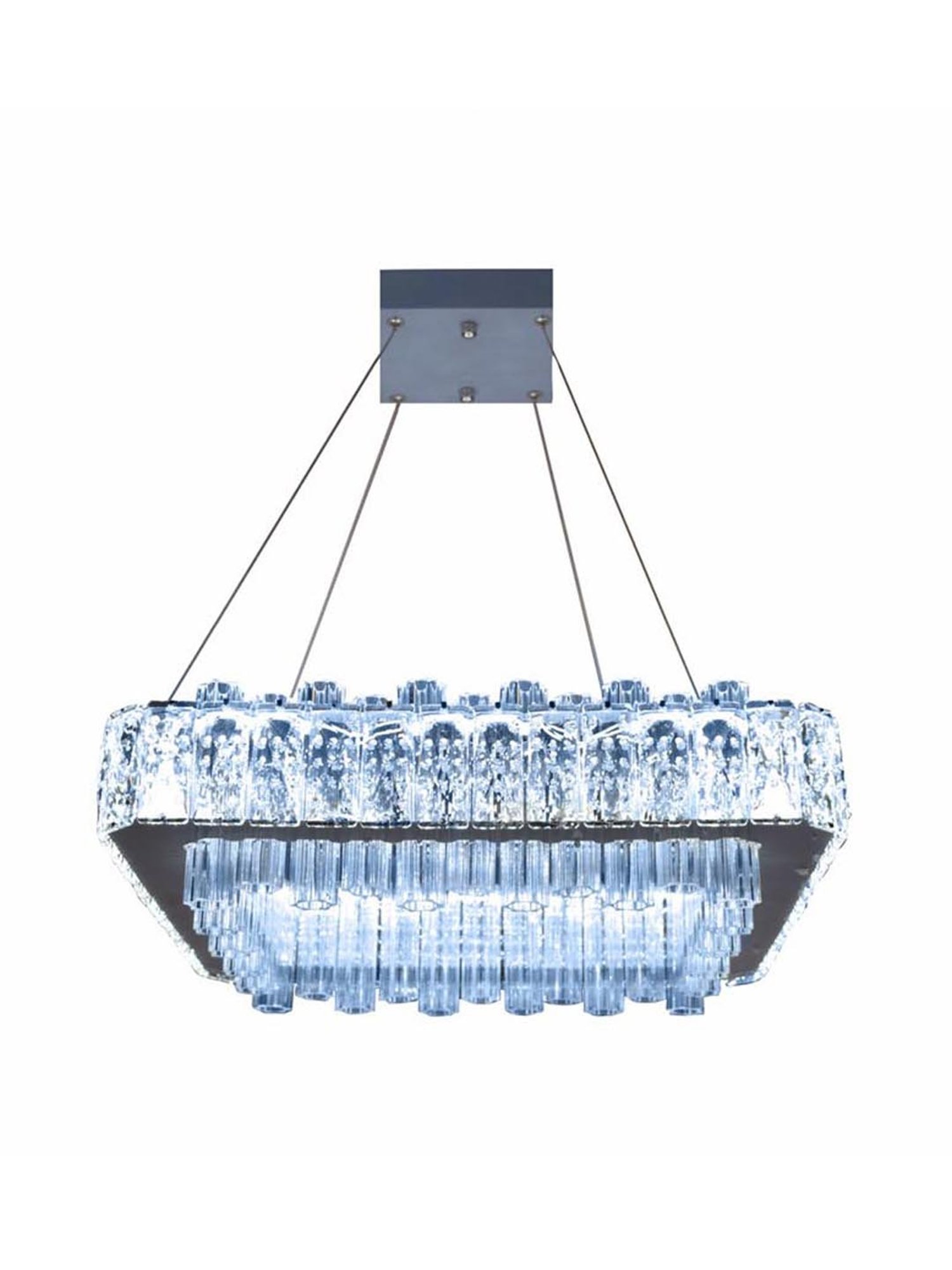 Kapoor E Illuminations Candela Transparent Crystal 3-Way Remote Lighting Chandelier Light - Set of 1