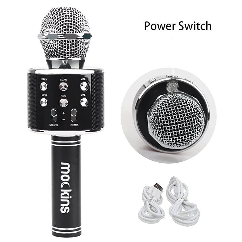 Wireless Bluetooth Karaoke Microphone with Built in Bluetooth Speaker AllinOne Karaoke Machine | Compatible with Android iOS iPhone Black Color