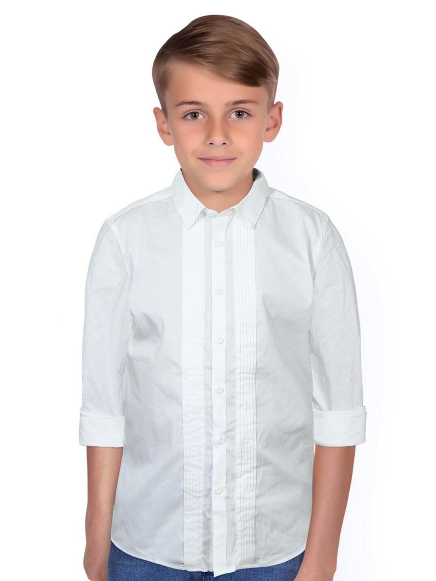 Allen Solly Junior White Striped Full Sleeves Shirt