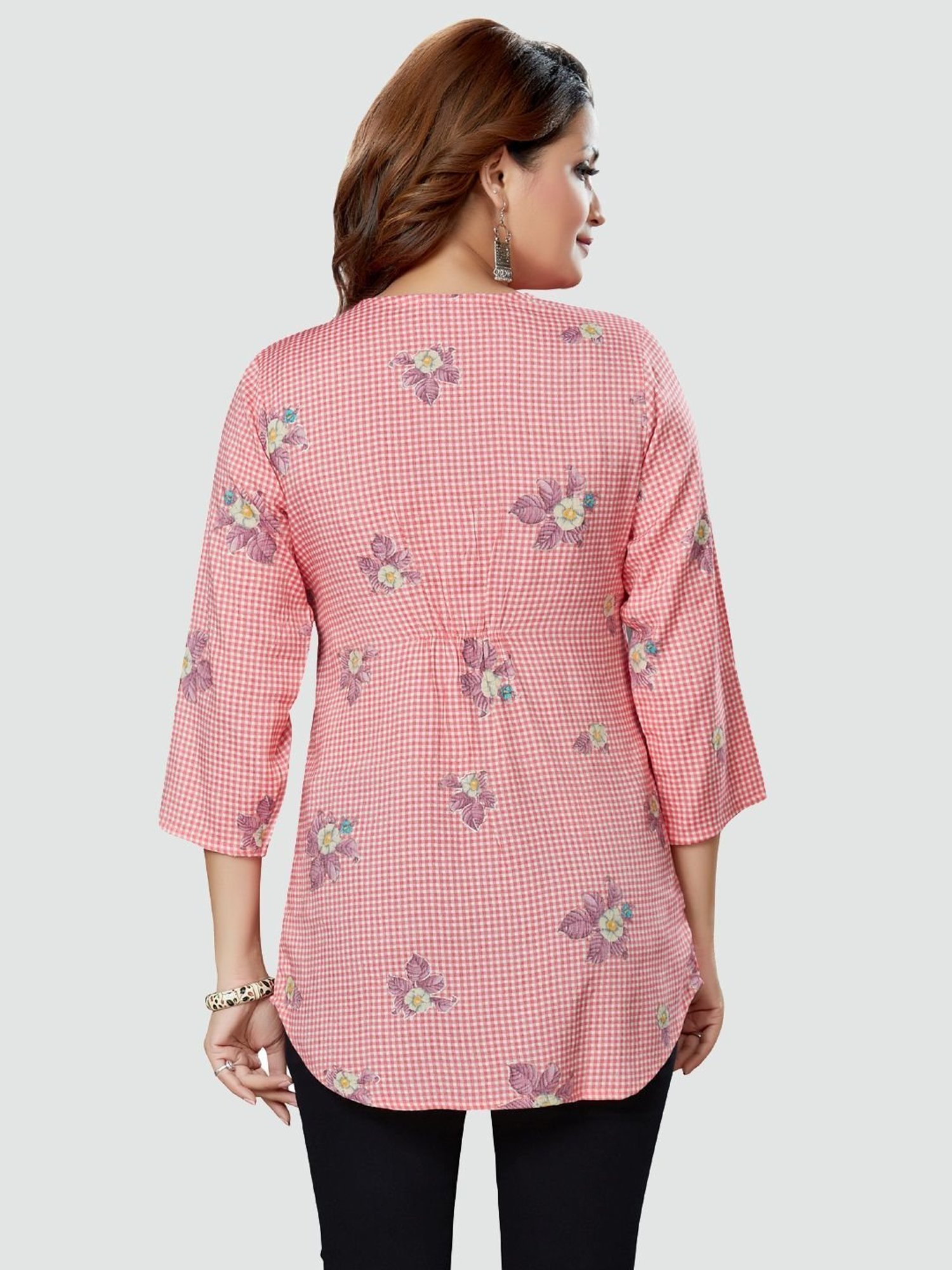 Saree Swarg Pink Printed Tunic