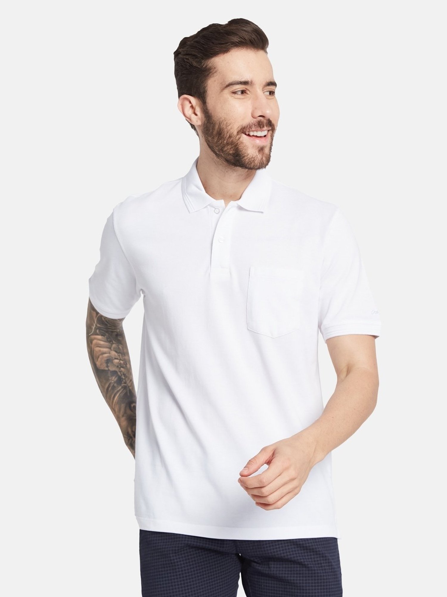Octave White Regular Fit Polo T-Shirt