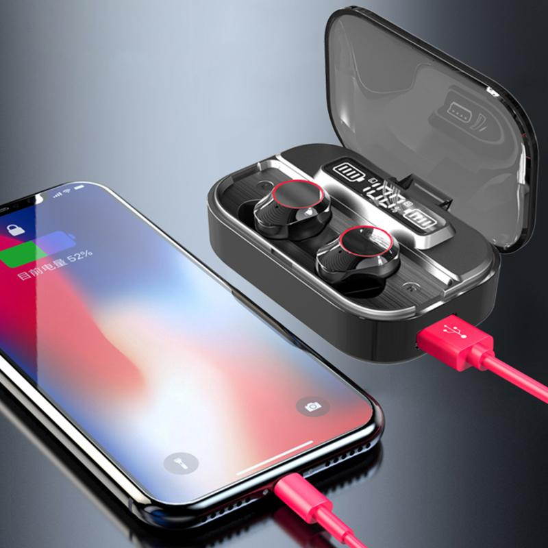 Abelanja TWS Bluetooth 5.0 Earphones Wireless Head phones 2000mAh 9D HIFI Touch Control Earbuds Sports Waterproof Headset