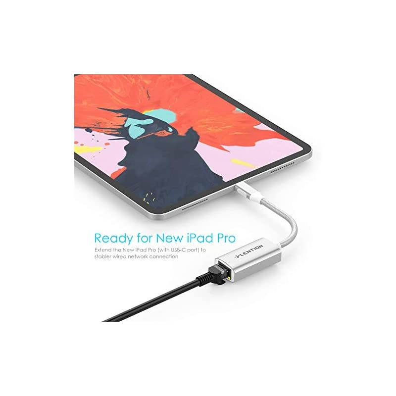 USB C to Gigabit Ethernet Adapter 1000M RJ45 Wired LAN Network Converter Compatible 20202016 MacBook Pro 131516 New iPad ProMac AirSurface Chromebook More CBCU604 Silver