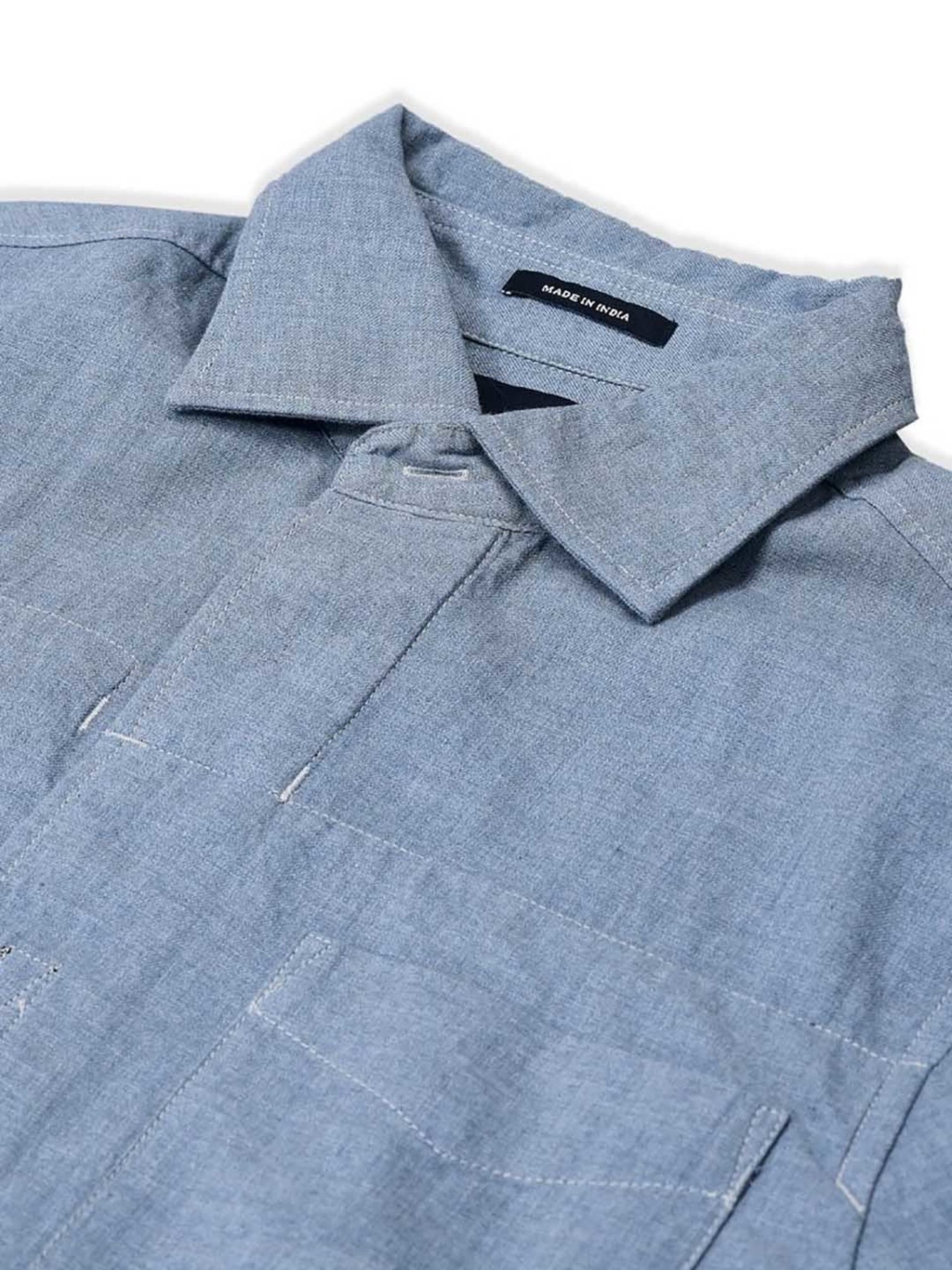 Woodland Blue Regular Fit Cotton Shirt