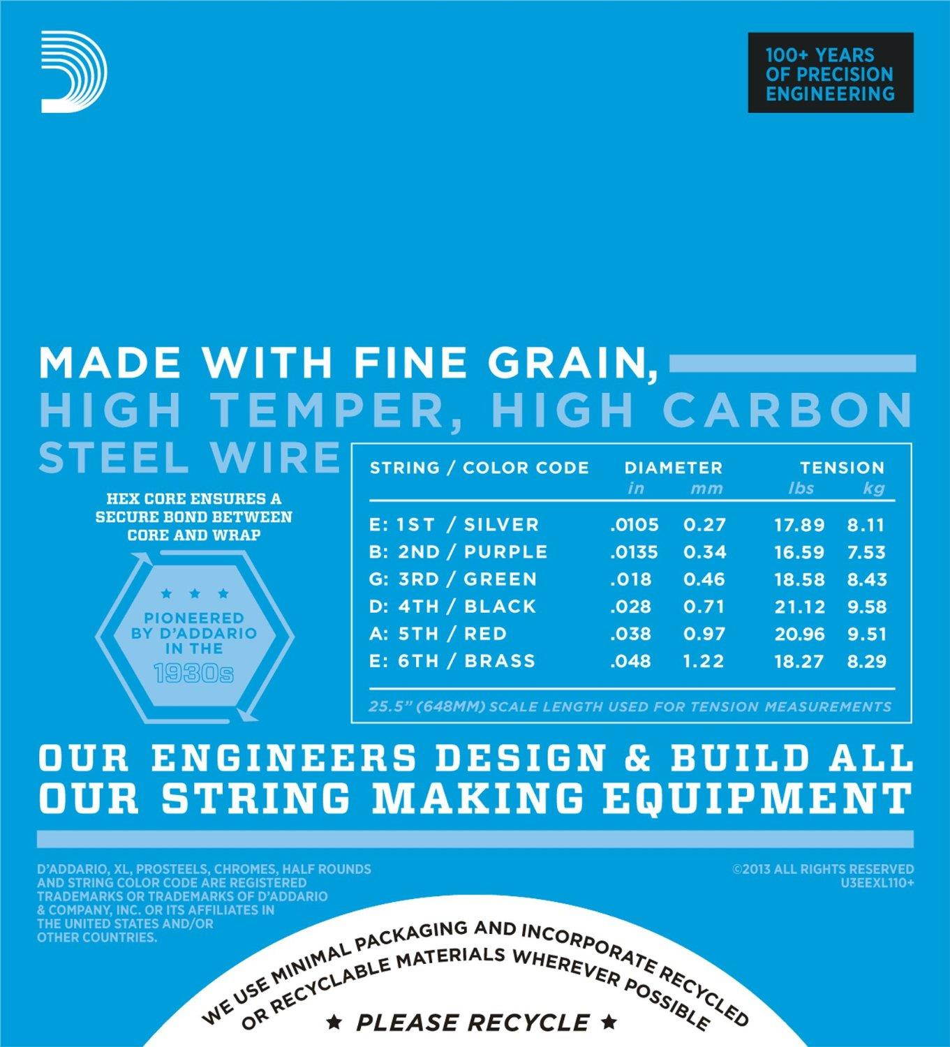 D'Addario EXL110+ XL 010 Electric Guitar Strings