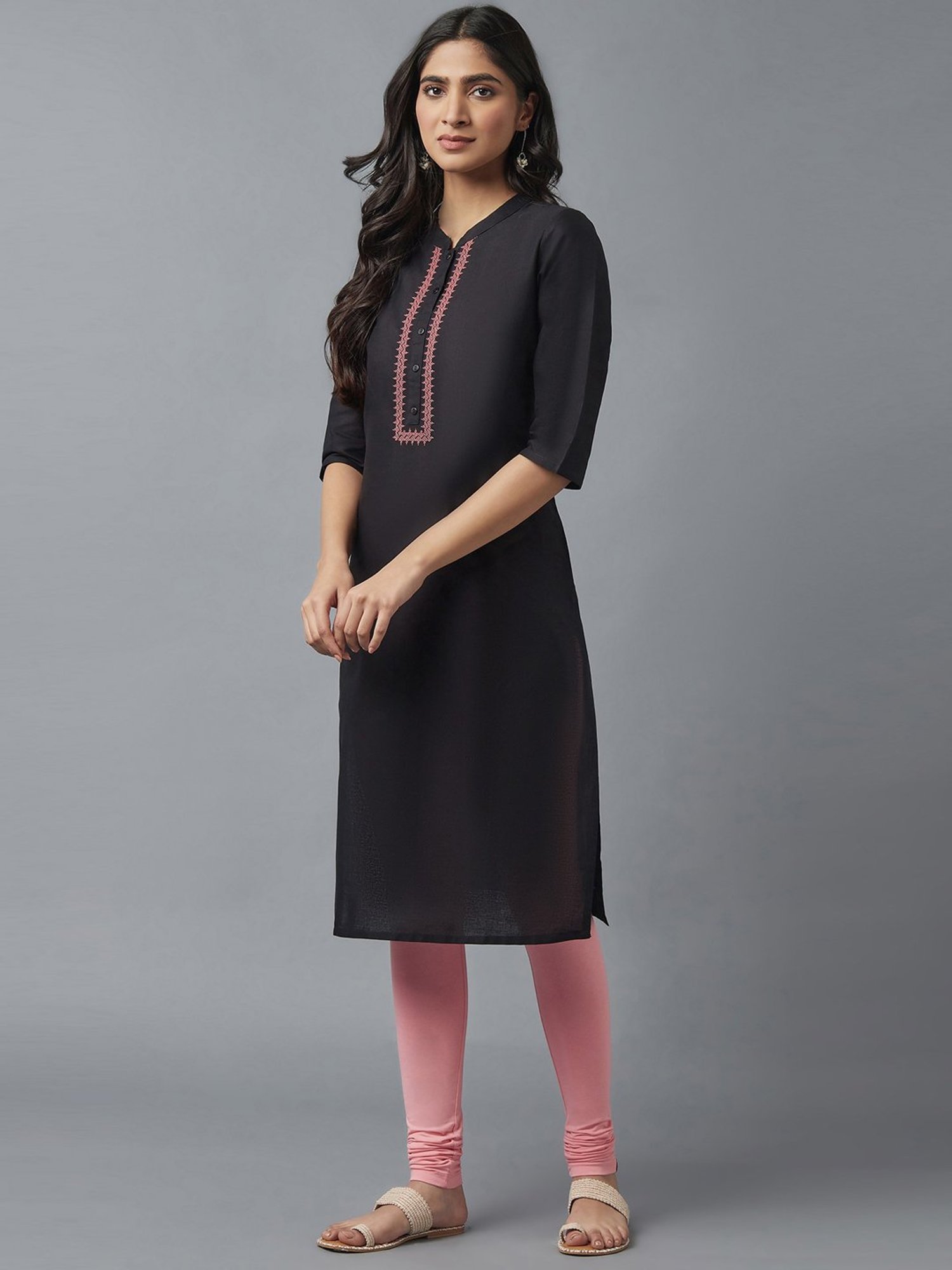 Elleven Pink Plain Churidar