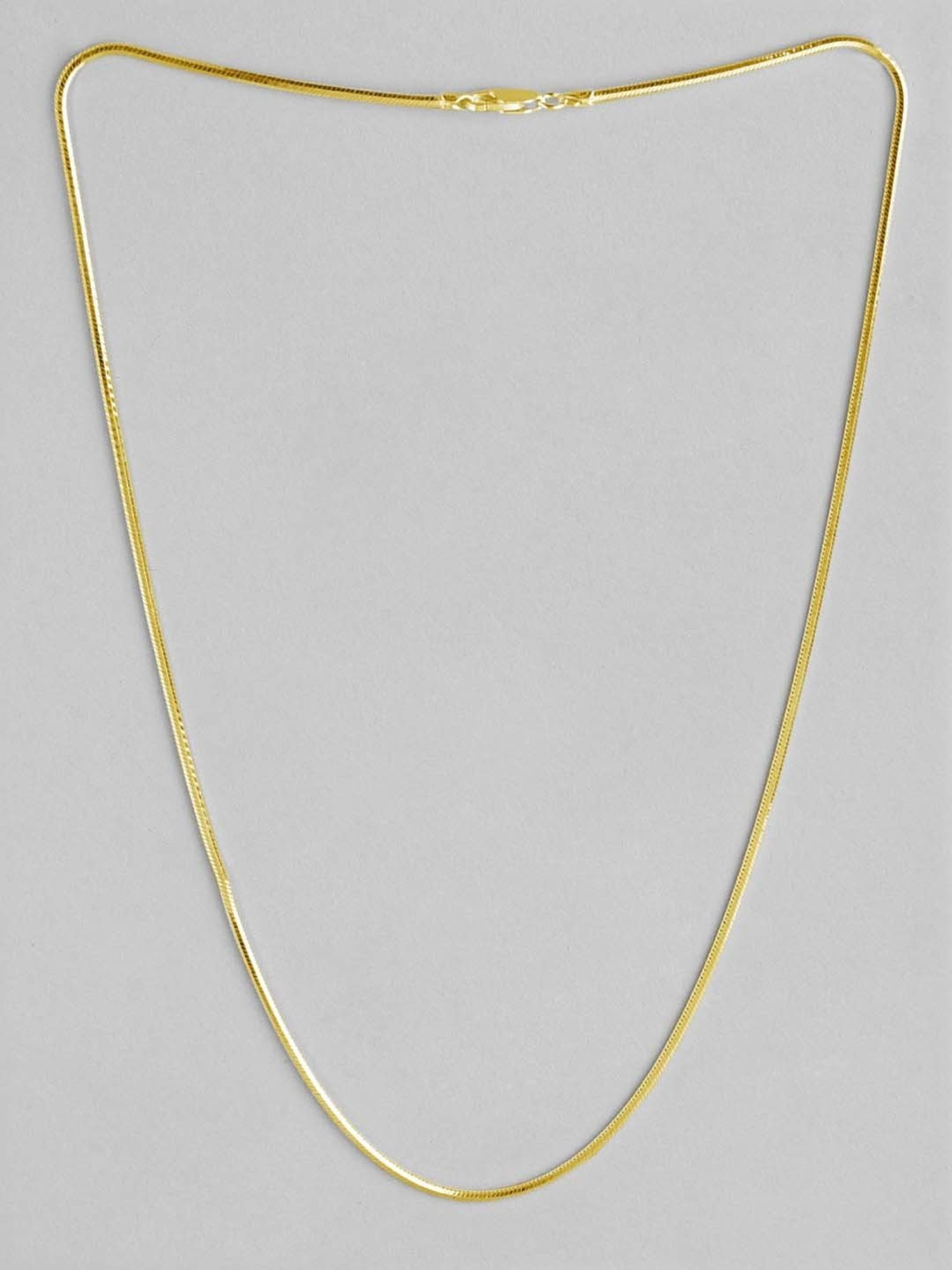 Zavya 925 Silver Sleek Serpent Gold Plated Chain for Men