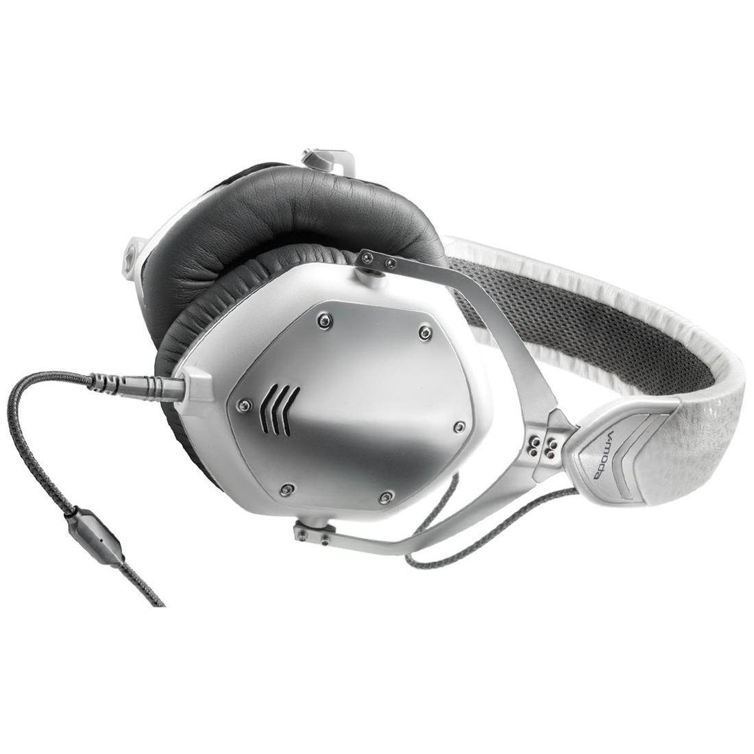 V-MODA XS On-Ear Folding Design Noise-Isolating Metal Headphone (White Silver)