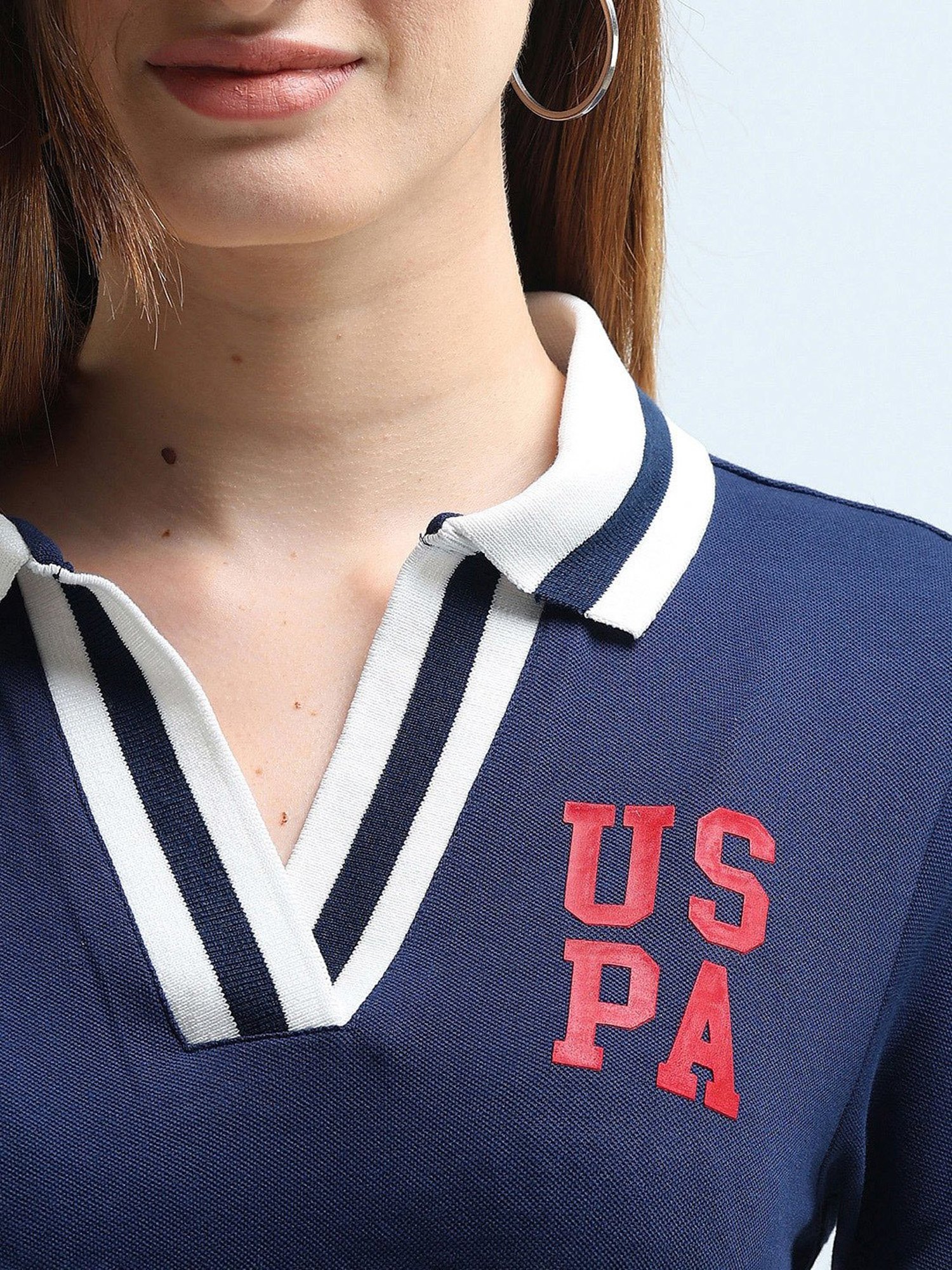 U.S. Polo Assn. Blue Logo Print Polo T-Shirt