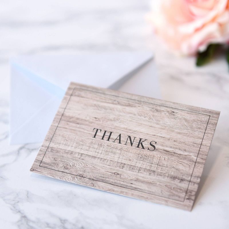 50ct Woodgrain Thank You Card