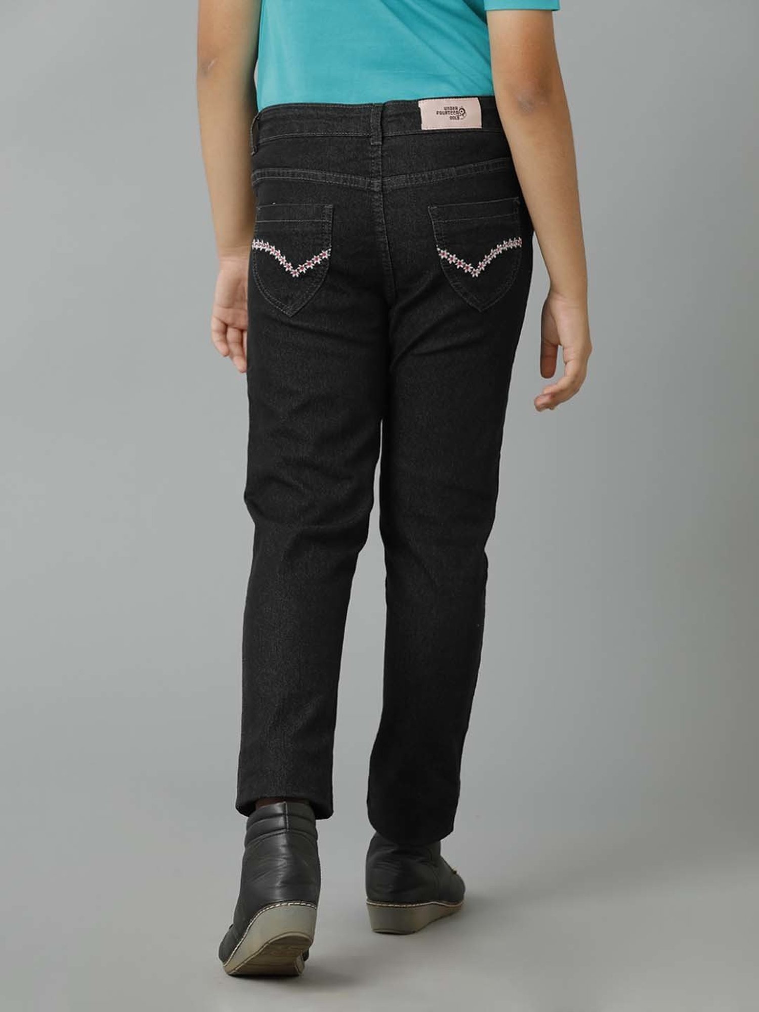 Under Fourteen Only Girls Grey Regular Fit Jeans