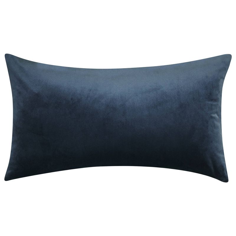 Jazzy Stripes Satin Lumbar Throw Pillow Dark Blue - Edie @ Home
