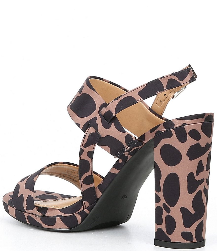 Gibson & Latimer Emmy Giraffe Print Block Heel Sandals