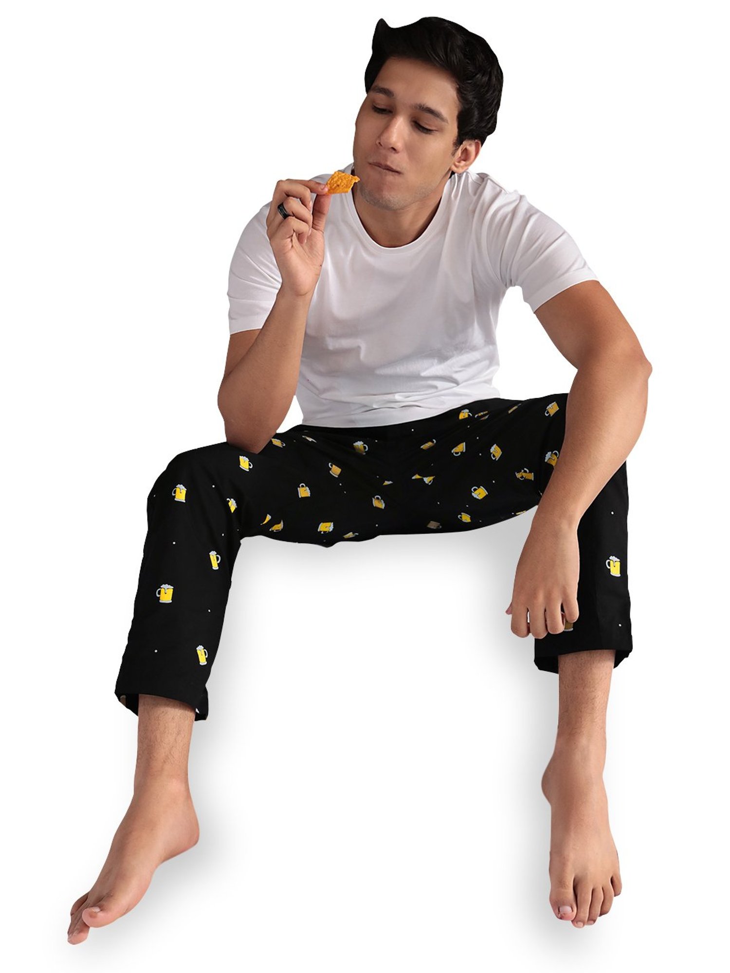 The Souled Store Black Printed Pyjamas