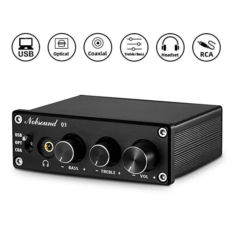 Q3 DAC Digital to Analog Converter Decoder USBCoaxOpt Headphone Amp