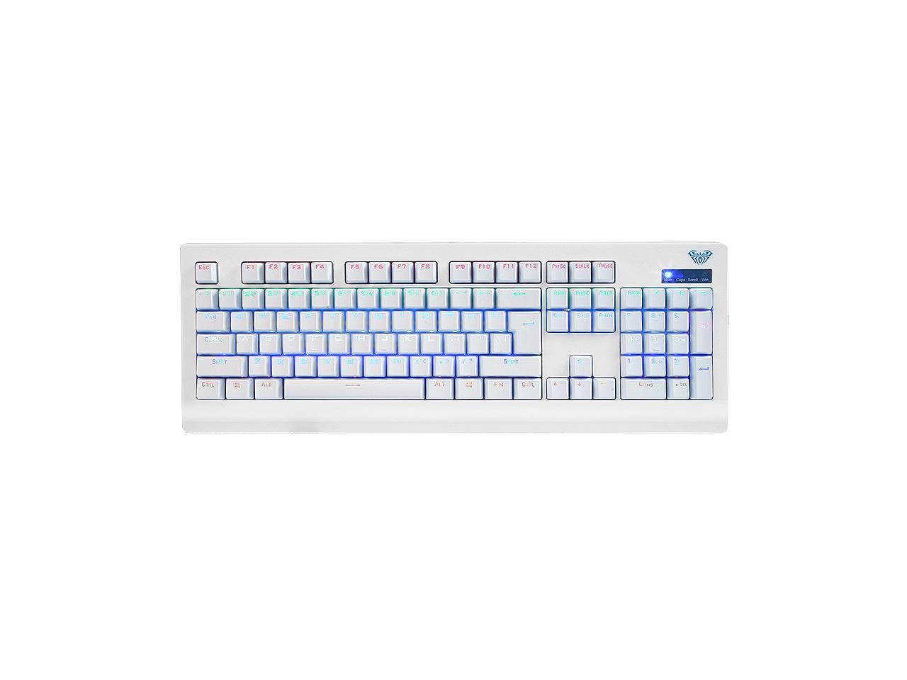 AULA Demon King Mechanical Multi-color LED Gaming Keyborad ,Blue Switch(White)