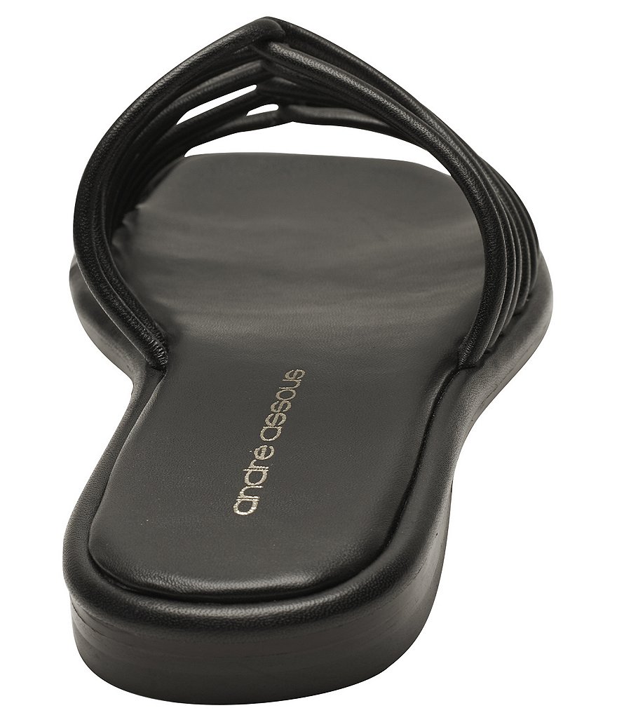Andre Assous Rory Knotted Leather Square Toe Slide Sandals