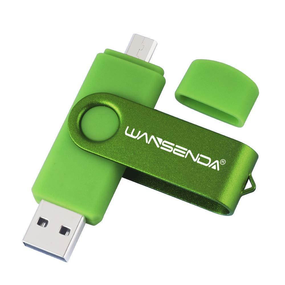 Wansenda OTG USB Flash Drive 16GB 32GB 64GB 128GB USB 2.0 for Android Devices/PC/Tablet/Mac (32GB, Green)